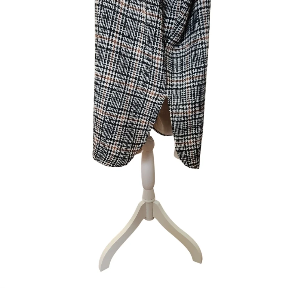 THML NWT Women's Plaid Houndstooth Open Front Jacket/Poncho Combo, Small